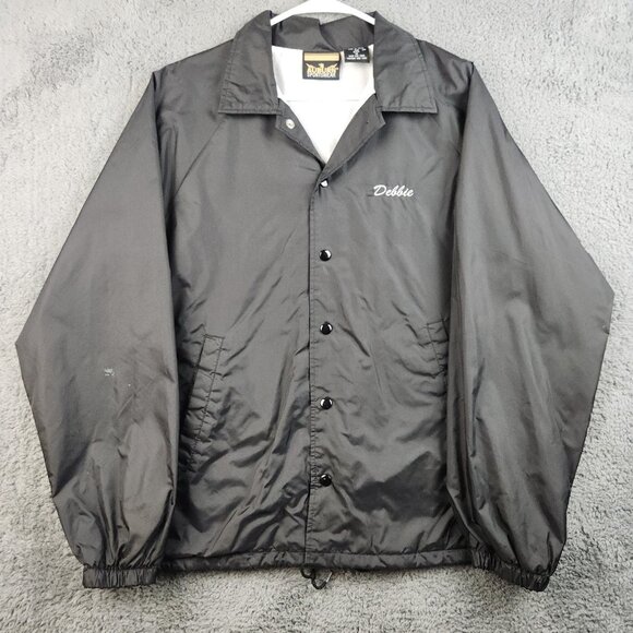 Auburn Sportswear Other - Vintage Satin Bomber Jacket Mens Medium Snap Front Black 90's Lined Car Cruizers